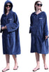 Hiturbo Surf Poncho Zipper Towel Hoodie: Oversized Hooded Wetsuit Changing Robe with Pocket - Plush Coral Fleece