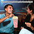 Plastic Popcorn Containers, Red & White Striped Retro Style Reusable Popcorn Boxes for Movie Night, 4”x8” (4 Pack)