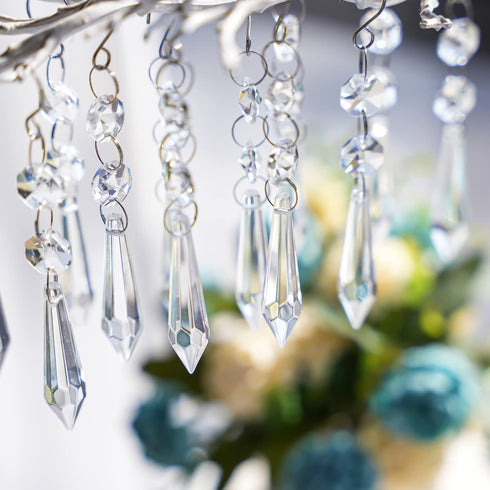 20pcs 55mm Chandelier Icicle Crystal Prism Suncatcher,Clear Chandelier Crystals Replacement,Crystals for Chandeliers