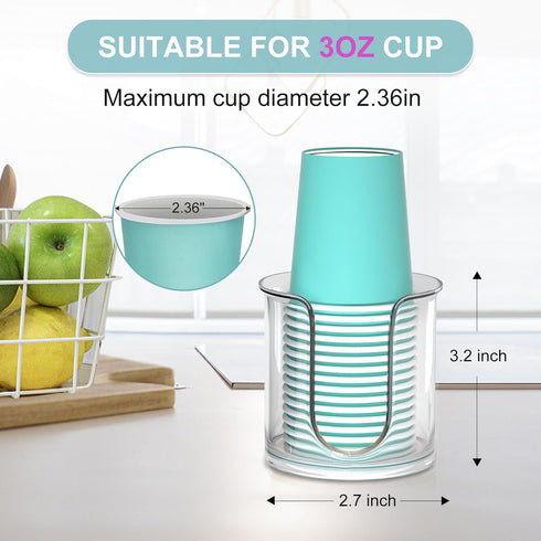 2 Pack Countertop 3 oz 3oz 4oz Bathroom Cup Dispenser - Bathroom Cup Holder for Dixie and Paper Cups - Mouthwash Cup