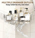 3-Pack Corner Shower Caddy, Adhesive Shower Organizer with Soap Holder and Hooks, Rustproof Corner Shower Shelves, No