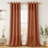 Terracotta Linen Curtains, 84 Inch Length 2 Panels Set for Living Dining Room, Light Filtering Semi Sheer Drapes