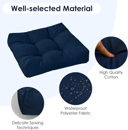 Set 2 4 Inch 21"X21" 2 Pack Giantex of Tufted Patio Cushions, Thick Outdoor Chair Pads, Waterproof and High Elasticity