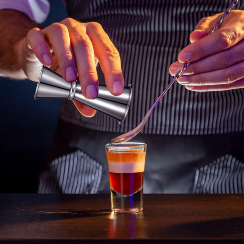 Homestia Double Cocktail Jigger for Bartending - 2 OZ 1 OZ Japanese Premium 304 Stainless Steel, 2 Pcs
