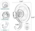 VIS'V Large Clear Wreath Hanger, Heavy Duty Suction Cup Hooks 22 LB Removable Window Glass Door Wreath Holder - 6 Pcs