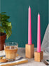 CANDWAX 8 inch Pink Taper Candles - Set of 4 Dripless and Smokeless Unscented Slow Burning Candle Sticks