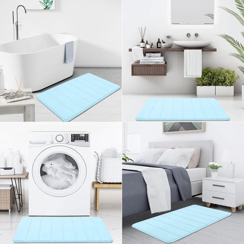 Buganda Memory Foam Bath Mat Rug 47" x 17" Ultra Soft Non-Slip Water Absorbent Machine Washable for Bathroom