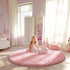 5Ft Ophanie Pink Round Rugs Circle Area Rug, Cute Fluffy Fuzzy Girls Bedroom Carpet, Plush Soft Shaggy Indoor Floor