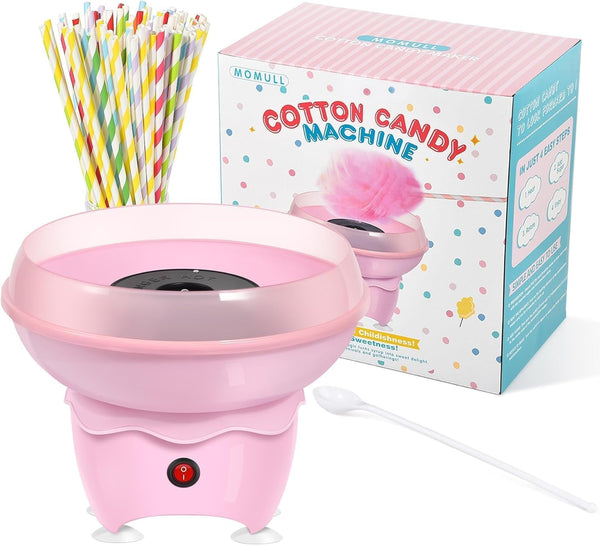 Cotton Candy Machine - Mini Vintage Candy Maker for Kids, Pink, Includes 25 Cotton Candy Sticks & Sugar Scoop