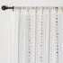 pureaqu Faux Linen Stripe Pom Pom Sheer Curtains, Colorful Rainbow Semi Sheer Voile Window Curtain, W52 x L96 Inch