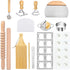 Krbnk Pasta Making Tools,13PCS Wood Pasta Making Kit with Pasta Rolling Pin,Ravioli Mold,Ravioli