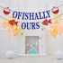 Ofishally Ours Fishing Adoption Banner, Themed Family Party Decor, Welcome Home Blue Glitter