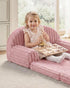 2-in-1 Blissful Diary Toddler Couch, Comfy Toddler Chair & Lounger, Soft Flannel Fleece Kids Couch Sofa for Old Girls
