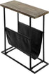 21 Inch MyGift Narrow Side Table for Small Spaces, Tall Slim End Table with Magazine Holder Sling, Wooden Narrow