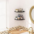 JJL 12 Inch 2 13.3 Inch Corner Shelves, Corner Shelf Wall Mounted with Wire Hole, Tier Deep Wooden Corner Hanging