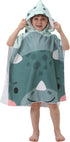 Soft and Absorbant Kids Beach Towel Poncho Cute Stylish Cartoon Hippo Print