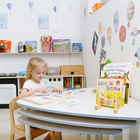 Bailitoy 2 Pcs Wooden Kids Bookshelf,Toddler Book Display Shelves Children Book Rack Suitable Kids Rooms, Nursery