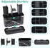 Boperzi Black Toothbrush Holder, Detachable Anti-slip Marble Organizer for Bathroom Countertop with Drainage Holes