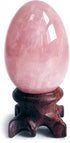 Polar Jade Rose Quartz Gemstone Egg Sphere with Wooden Stand for Healing