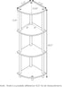4-Tier Furinno TURN-N-TUBE Corner Shelf, Corner Bookshelf, Display Storage Shelves with Open Shelves, for Organization