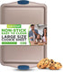 NutriChef Large Nonstick Cookie Sheet for Baking, 17" x 11" Carbon Steel Kitchen Oven Pan with Blue Handles