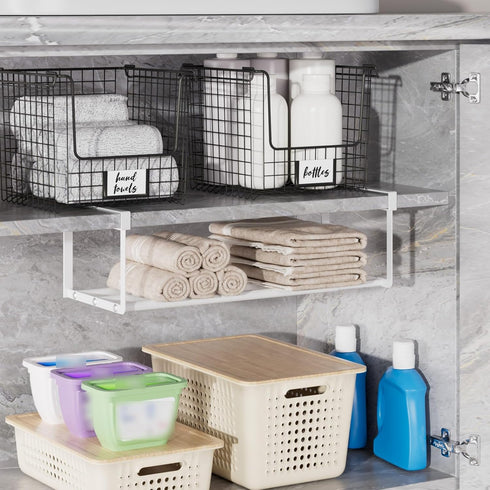 KMUZAWN Closet 1 Pack) Expandable Shoe Rack Organizer, Hanging Shoe Organizer for & Adjustable Under Cabinet Shelf,Shoe