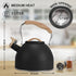 Vegoran Tea Kettle, 100 OZ / 3 Liter Whistling Kettle, Food Grade Stainless Steel with Wood Pattern Folding Handle