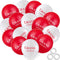 60 Pieces Grand Opening Balloons, 12 Inch Double Side Celebrate Business Latex Balloons with 3 White Ribbons