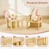 1-3, Natural2pcs FUNLIO Height Adjustable Montessori Weaning Chair for Age Quality Solid Wooden Chair