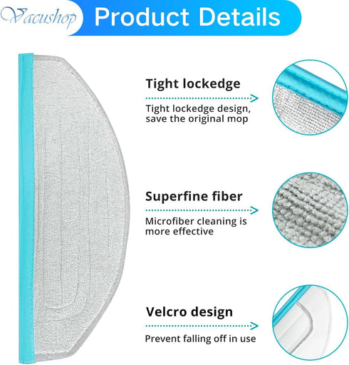 Moppad Replacement for Robot Cleaner Yeedi Cube CC Accessories 4 Moppads