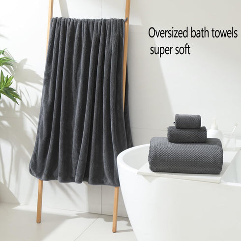 Towels,29x59 Inches 80% 20% (Charcoal,4 YTYC Extra Large Bath Towels for Bathroom Super Soft Quick Dry Light Weight