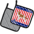 Caroline's Treasures BB3349PTHD USA Patriotic Pair of Cavalier King Charles Spaniel Pot Holders, 7.5 x 7.5