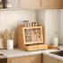 2-Tier Countertop YL21MB01 HOOBRO Bread Box, Bamboo Bread Box Storage Container with Drawer, Kitchen Food Storage Box