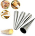 NewlineNY Stainless Steel 10 Pcs FROMAGE POURERS TUBES SET, 6 Circular + 4 Cone Cannoli Forms