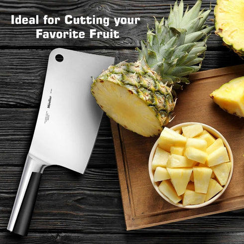 Mueller 7-Inch Meat Cleaver Knife, Stainless Steel Professional Butcher Chopper for Home Kitchen