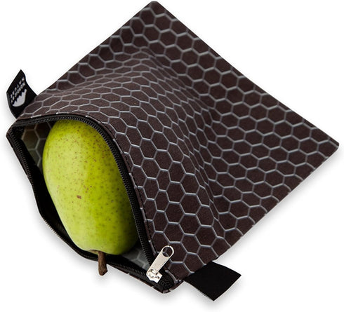 Nordic By Nature 4 Pack Reusable Sandwich Bags, Dishwasher Safe, BPA Free, Black Metal