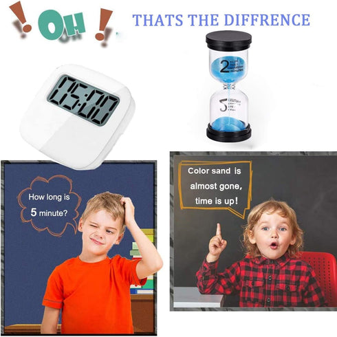 Sand Timer, 2 Minute Hourglass Timer, Colorful Blue Sand Clock, Plastic Sandglass for Kids, Classroom, Kitchen