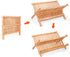 SZUAH Collapsible Bamboo Dish Drying Rack for Kitchen Counter, Space Saving Organizer (17.8"x10.23"x9.25")