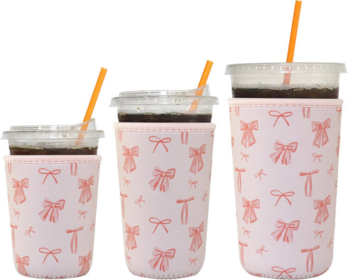 Xumbtvs 3 Pack Reusable Iced Coffee Sleeves - Insulator Neoprene Sleeve for Cold