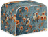Blue Small Bird & Orange Red Flowers Toaster Cover - 4 Slice, Universal Size Dustproof Covers with Handle for Microwave