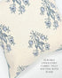 19" 19" Jillien Harbor The Mary Blue and White Decorative Throw Pillow Cover Floral Block Print Pillow Cover
