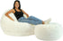 Air Candy 200 lb Mongolian Faux Fur Inflatable Ottoman Plush Footrest & Extra Seat for Dorm, Bedroom & Vanity Portable