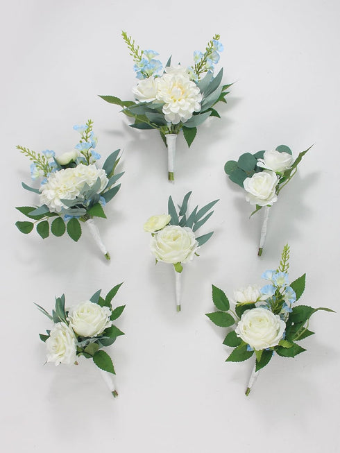 6Pcs Rinlong Assorted Flower Centerpieces for Wedding Tables Centerpiece Bridesmaid Bouquets Baby Nursery Shelf Mantel