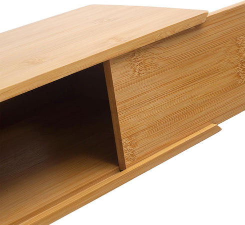 Countertop Hand Towel Box Cover Compatible with Kleenex Disposable Paper Hand Towels, Bamboo Wood Hand Towel Holder