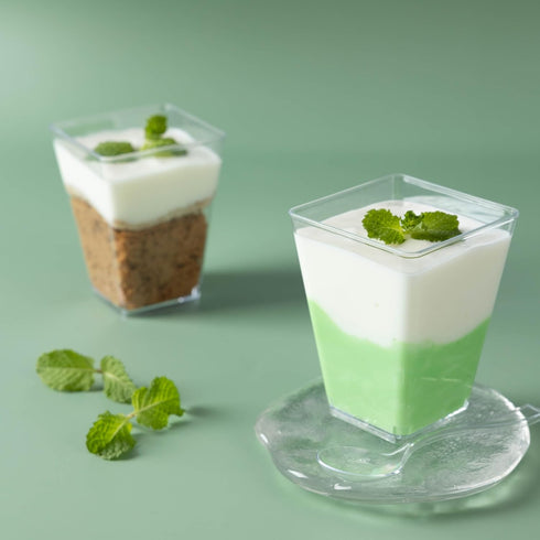 60Pack 5oz HOMIP Plastic Dessert Cups with Spoons (No Lids) Ideal for Yogurt Parfaits, Pudding, Fruit, Ice Cream