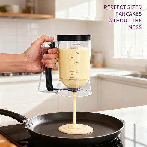 Pancake Batter Dispenser, Kitchen Must Have Tool for Perfect Pancakes, Cupcake, Waffle, Cake & Crepe, Batter Separator
