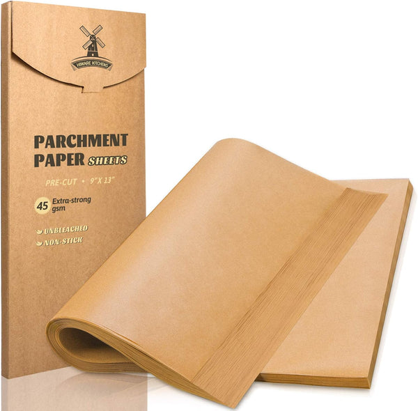Hiware 200 Pieces Parchment Paper Baking Sheets, 9x13 Inches, Precut Non-Stick for Baking, Cooking, Grilling, Frying