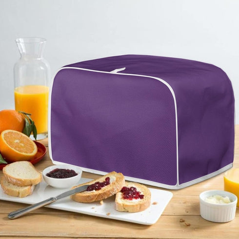 Purple Toaster Cover 2 Slice Wide Slot, Decorative Small Kitchen Appliance Bread Maker Dust Protection