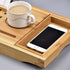 Sen Yi Bao Bamboo Luxury Bathtub Caddy Tray - Expandable Wood Bath Tray with Integrated Tablet, Smartphone, Wine Holder