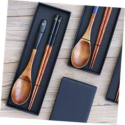 1 Set Chinese Portable Wooden Style Chopsticks, Reusable Cutlery for Party, Picnic, Dinner Tableware